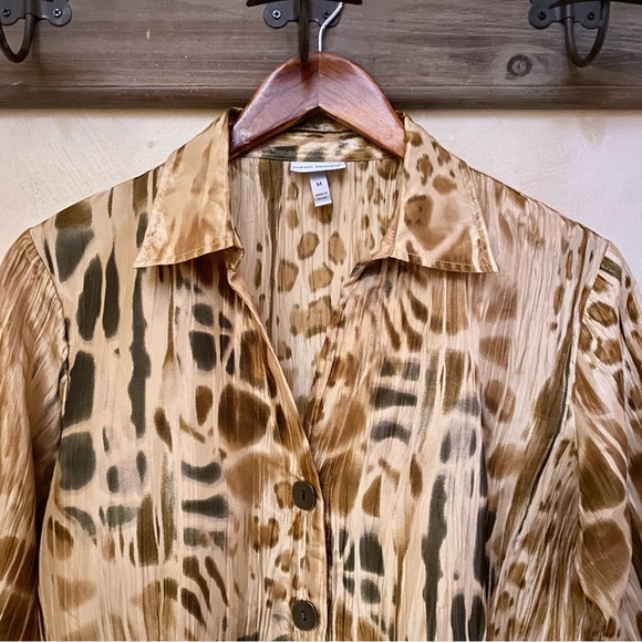 🪶3/$35 HARVÉ BENARD N.Y. Funky-Style Ombre Leopard L/S Button Down Shirt… - Picture 2 of 16